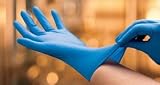 Cardinal Health Esteem 8896N Tru-Blu Nitrile Stretchy Powder Free Latex Free Examination Gloves, Siz