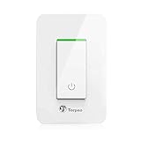 Teepao スマート Wi-Fi ライトスイッチ Alexa Google アシスタント ワイヤレススマートウォールスイッチ リモートコントロール機能 ハブ不要 単極のみ ニュートラルワイヤー ET