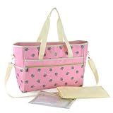 マザーズバッグ 大容量 おしゃれ 便利 赤ちゃん かわいい ショルダー 足跡【Rush.Cオリジナルハンカチセット】172 (ピンク)