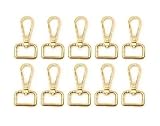 キーホルダー 金具 ナスカン 回転 フック カラビナ 25ｍｍ キーリング ハンドメイド 接続金具 アクセサリー パーツ ns5 (ゴールド 25ｍｍ 10個)