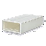 押入れ衣装ケース(高さ18㎝-Sタイプ, カラー：ホワイト)