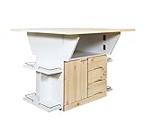 松尾木工 カウンターテーブル 幅89×奥行90×高さ70cm 両バタテーブルカウンター ナチュラル