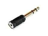 Φ3.5mm(1/8")ステレオミニジャック メス→Φ6.3mm(1/4") TRSフォン オス 変換プラグ