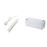 ELECOM 電源タップ 個別スイッチ 省エネ ほこり防止シャッター付き スイングプラグ 6個口 2m ホワイト T-E6A-2620WH+ELECOM ケーブル収納ボックス 6個口電源タップ収納 ホ