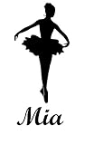 バレリーナMia名Letters Childrens部屋ビニール壁アートステッカーデカール