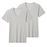 [グンゼ] インナートップス VネックTシャツ 吸汗速乾 抗菌防臭 鹿の子 メンズ ライトグレー LL