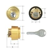 GOAL(ゴール) V18シリンダー LXタイプ GCY-212 キー標準3本付属　玄関 鍵 交換 取替え 扉厚33mm～42mm向け GCY212 AS・LXゴールド色(21)33～42mm