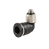 uxcell クイック継手スレッド　コネクタ　プッシュ　空気圧クイック継手　6mm　5mm　ブラック　スレッド