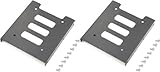 HDD/SSD用変換ブラケット 2.5 → 3.5変換マウンタ サイズ変換ブラケット 2.5インチHDD/SSD変換マウンタ PC用 ssd マウンタ 2台取付け可能 金属製 ネジセット付き ブラック 2枚セット