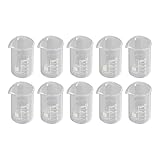 Eujgoov 10個10mlホウケイ酸ガラスビーカー実験室用円筒形ビーカー教育実験用