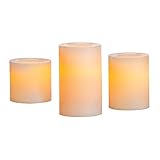 Inglow Real Wax Flameless LED StaggeredピラーSet with timers-バニラ香り