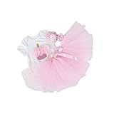 ベビー女の子プリンセスTシャツ3pcs 1st誕生日OnesieチュチュドレスヘアバンドOutfit (M 6 – 9ヶ月の、ライトピンクケーキ)