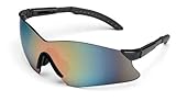 Gateway Safety 14GB1M Hawk Wraparound Safety Glasses, Red Mirror Lens, Black Temple [並行輸入品]