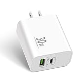 LUOSIKE（ルオシケ）30W Type-C急速充電器（USB-Aポート増設）、PD/PPS/QC対応タイプC充電器、USB-C、USB-Aポートを備えたACアダプター、USB Cコンセント、iPhone（アイフォン）/アンドロイド高速充電器、アイホン、シャープ、ソニー、京セラ、サムスン、グーグルなどのスマホ充電器と互換性あり