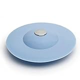 シャワー排水槽ストッパー、シリコーンヘアトラップバスタブプラグ、床洗濯キッチンバスルームのため(ブルー)