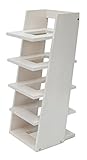 スリッパラック棚式 (ホワイト) 【約幅30×奥行30×高さ75.5cm】