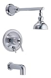 Danze D504054T Sonora Single Handle Tub and Shower Faucet Trim Kit with 4-Inch Showerhead, Chrome (V