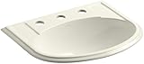 KOHLER K-2279-8-96 Devonshire Self-Rimming Bathroom Sink, Biscuit [並行輸入品]