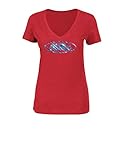 NCAAレディースpoised Play半袖VネックTシャツ L レッド