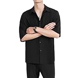 [vigerkar] 半袖シャツ ショートスリーブアロハベントシャツ メンズ 軽量 シャツ メンズ 半袖 夏 カジュアル ビジネス 薄手 ゆ
