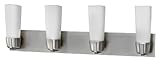 Lighting by AFX dev418snecデルタ4 – 18ワットVanityライト器具、サテンニッケル仕上げwithつや消しホワイトガラス