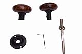 A29 Porcelain Rim Lock Knob Set, Swirl Brown Color, Black Powder Coat Stem [並行輸入品]