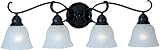 Maxim照明11811icbkリンダ – 4つライトBath Vanity、ブラックFinish with Iceガラス