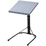 山善(YAMAZEN) グレー 天板サイズ:幅39.5×奥行40cm 折りたたみ 高さ・角度調節可能 NFS-43(GY/MBK)