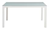 あずま工芸 アルガノ ダイニングテーブル ガラス天板 135×80cm ホワイト【2梱包】 GDT-7631