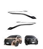 【EvaSylian 】 クローム メッキ ガーニッシュ ヴェルファイア30系 FOR ALPHARD/VELLFIRE 前期 後期 2015～2022年 対応 専用設計 ヘッド ライト アイライン + テールランプ カバー ベゼル ドレスアップ カスタムメッキ ガーニッシュ(フロント) [並行輸入品]