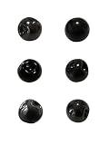 haoa ボタン パール風 イミテーション ポリ プラ 艶あり 洋裁 洋服 手芸 クラフト 直径8mm 10mm 12mm 6個セット (ブラック, 8mm)