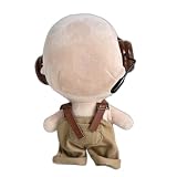 AXLUCE ぬいぐるみ 服 15cm 17cm 立ち耳モンスター オーバーオール ヘッドフォン (ブラウン)