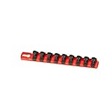 Ernst Manufacturing 8311-Red-3/8 8-Inch Socket Organizer and 9-3/8-Inch Dura-Clip Socket Clips [並行輸入