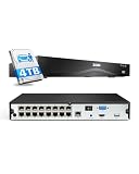 ZOSI 4K 24CH ネットワークビデオレコーダー 24チャンネル 16ポート 8MP デュアルディスクバックアップ POE NVR 監視システム、プリインストールされた4TBハードドライブ、24時間365日録画、4K/5MP/4MP/3MP HD ZOSI PoEカメラでのみ動作