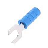 B Baosity 耐久性 互換性　6mm　フォークスペード　U字型端子　絶縁ケーブルコネクタ　コールドプレス　全4色 - 青