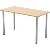 ミーティングテーブル ワークテーブル 会議用テーブル エコノミーテーブル 1200×600 ホワイトとナチュラル RFEMD-1260