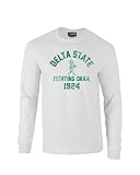 NCAAデルタ状態Statesmenマスコットブロックアーチ長袖Tシャツ、ミディアム、ホワイト
