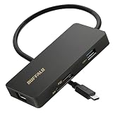バッファロー USB-C ハブ ドッキングステーション 7-in-1 100W USB PD HDMI 4K LANポート Type-C Type-A USB 3.2 Gen1 高速データ転送 急速充電 microSD SDカードスロット 【 Windows/Mac/Chrome/iOS 】 ブラック LUD-U3-CGCBK/N