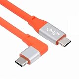 CY USB3.2 20Gbps オス-オスケーブル 90度左/右角度 超ソフト 高屈曲 100W 8K 5K 4K USB4.0 ハイパースーパーフレキシブルコード (30cm)