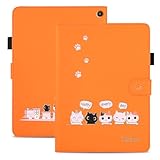 Qribo Fire HD 10 /10plus ケース 2021年/2023年販売 シンプルなのに可愛いデザイン エンボス加工猫柄 うれしい気持ち 10.1インチ対応 Fire HD 10 カバー 2023 複数の視野角 スリムフィット Fire HD 10 Plus ケース 13世代 HD10 2021 タブレットケース 保護カバー 防水 の耐久性 滑り防止 美しい 贈り物 友達 - レッド