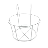 OUNONA プラントホルダー ハンギングポット 植物ポットホルダー　メタル　フラワーポットホルダー　取り外し可能フック　ガーデンホームオーナメント　アイロンハンガーラック　サイズL（ホワイト）