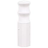 トイレラック(コーナーラック/トイレ収納棚)　幅16cm×高さ80cm　木製　スリム　ホワイト(白)　【完成品】【代引不可】 特配【TS1869】 top1-ds-1314098-ah [簡素パッケージ品]