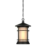 Westinghouse 6312600 Albright One-Light Outdoor Pendant with Amber Frosted and Clear Seeded Glass, T