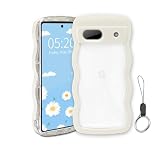 Google Pixel 7A ケース クリア ウェーブ ピクセル 7a TPU波状フレーム うねうね グーグル ピクセル7A 滑り止め スマホケースウェーブ デザイン 手にフィット 韓国 可愛い 透明 ケースカバー 人気 落下防止 耐衝撃 ストラップホール付き グーグル ピクセル7a なみなみ ワイヤレス充電対応(Google Pixel 7A-ホワイト)