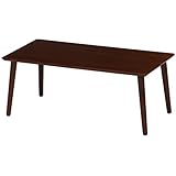 不二貿易 突板 ローテーブル 80×40cm ブラウン 10864