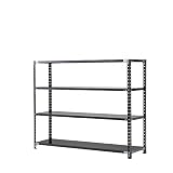 プラス AB 抗菌 スチールラック 耐荷重150kg/段 4段 幅181.2 奥行61.2 高さ150cm AB-15186-4 ブラック 437064