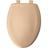 Elongated Closed Front Plastic Toilet Seat with Cover, Easy Clean , Peach Bisque [並行輸入品]