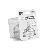 Comotomo Silicone Replacement Nipple, Clear, 2 Counts Variable Flow by Comotomo [並行輸入品]