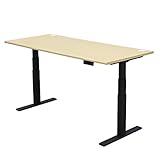 電動上下昇降デスク 天板 ナチュラル 脚 黒 W180×D80×H62～127 W1800×D800×H620～1270 デスク スタンディングデスク 昇降式テーブル 昇降テーブル 上下昇降 昇降デスク 昇降 エルゴノミクス オフィスデスク