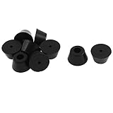 uxcell　家具保護　家具脚カバー　パイプキャップ　家具レッグカバー　フットプロテクション　ゴム　ブラック　25mmx15mm 9個入り